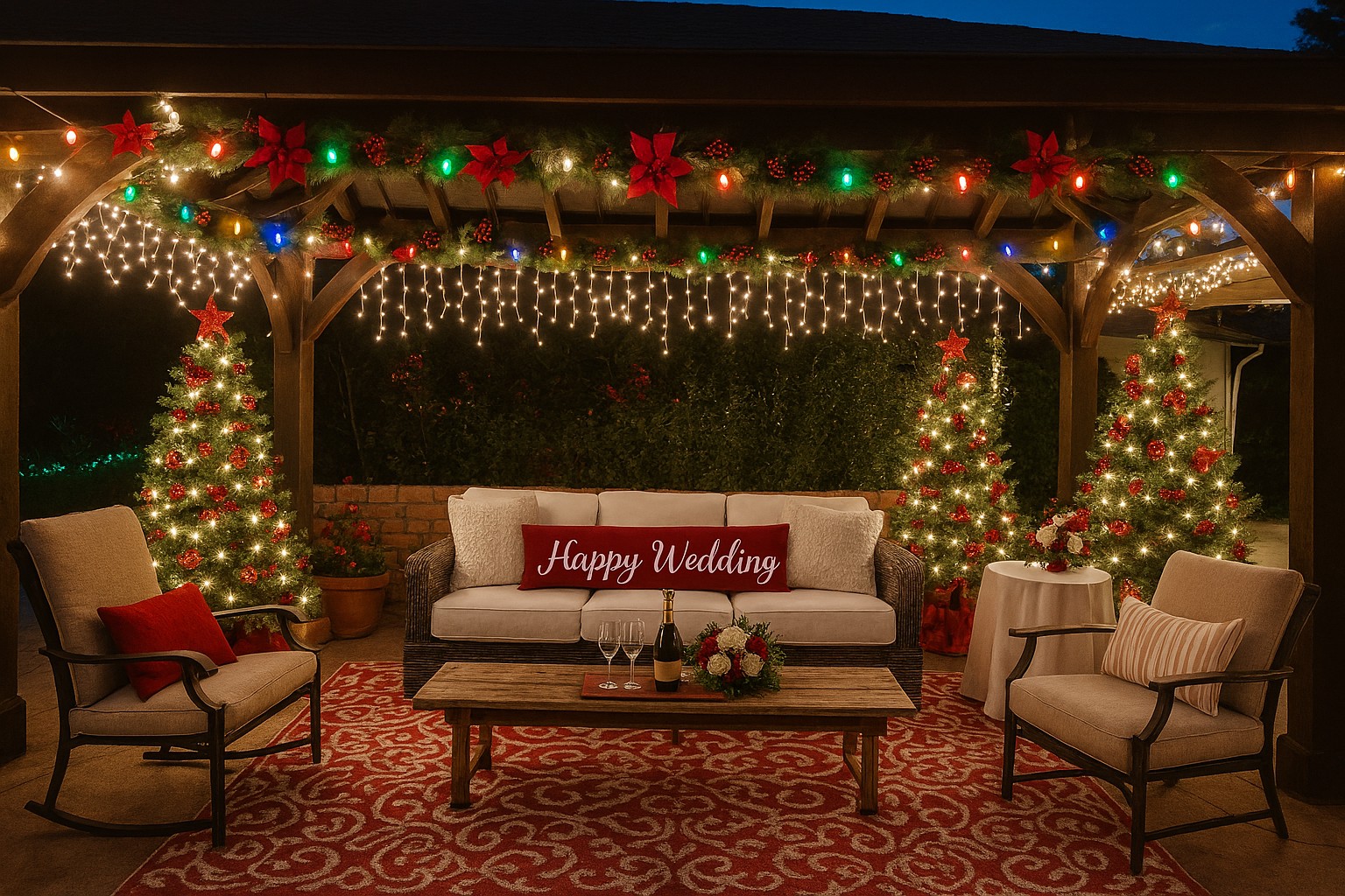 Outdoor celebration at Hummingbird Gardens