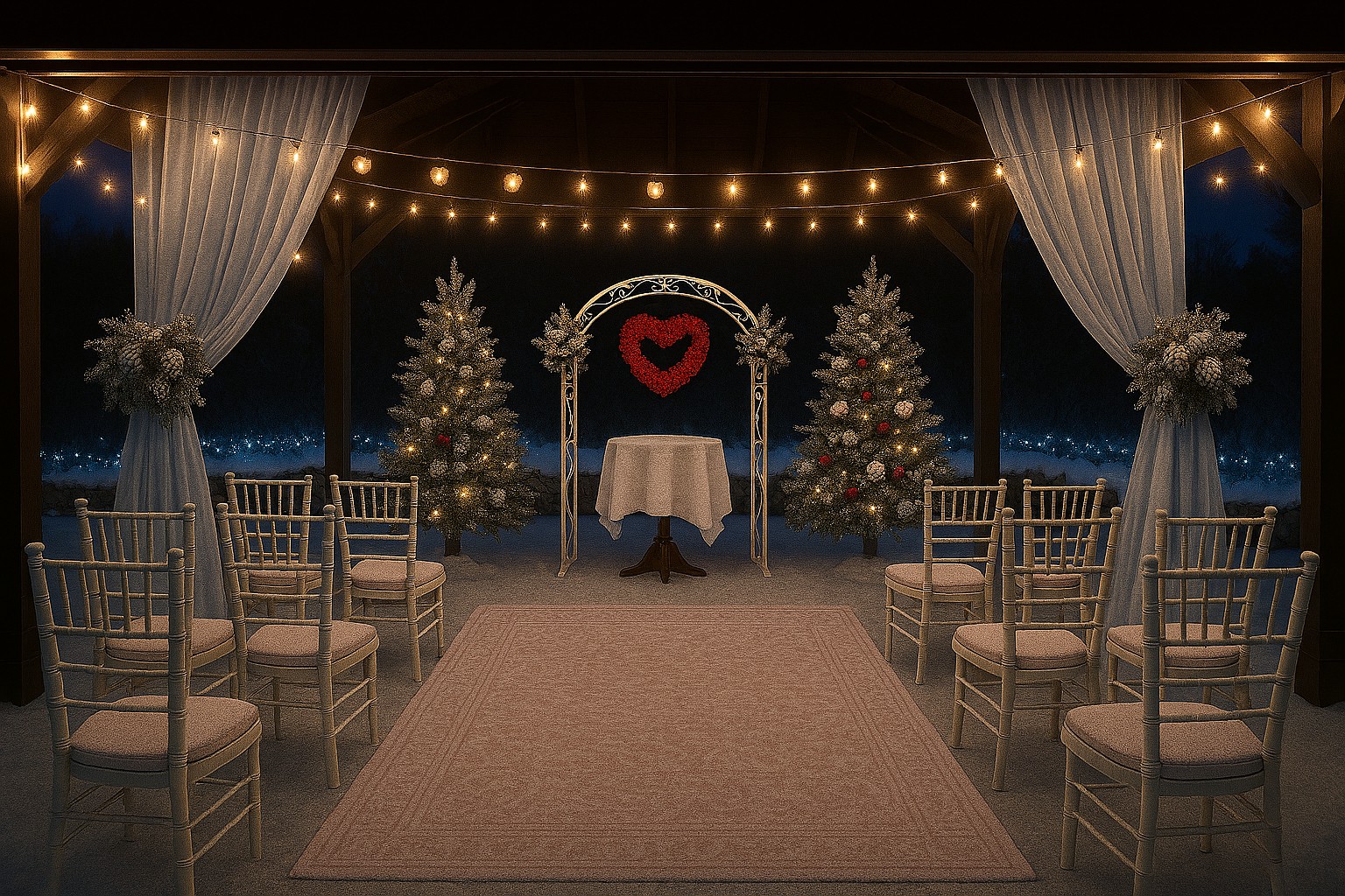 Garden event setup at Hummingbird Gardens